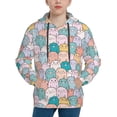 thumbnail image 1 of Uemuo Colorful Cute Pig Pattern Hooded Sweatshirt for Youth Pullover with Kangaroo Pocket Trendy youth sweatshirt Casual Hoodie for Boys and Girls-Small, 1 of 6
