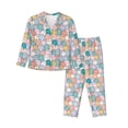 thumbnail image 1 of Uemuo Colorful Cute Pig Pattern Womens Pajama Sets,PJ Set for Women,Pajamas for Women Logo,Long Sleeve Pajama Set for Women,Soft Long Sleeve Top With Pants-Large, 1 of 9