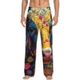 thumbnail image 1 of Uemuo Colorful Daisy Sunflower Cow Pattern Men's Wide Leg Palazzo Lounge Pants with Pockets Light Weight Loose Comfy Casual Pajama Pants-Medium, 1 of 9