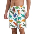 thumbnail image 1 of Uemuo Colorful Dinosaur Pattern Men's Swim Trunks Hawaiian Beach Bathing Suit Swimsuits Beach Quick-Dry Shorts with Pockets-Medium, 1 of 9