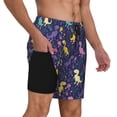 thumbnail image 1 of Uemuo Colorful Dinosaur Pattern Mens Swim Trunks Quick Dry Board Shorts with Mesh Lining, Stretch Beach Shorts Quick Dry No-Chafing Board Shorts-X-Large, 1 of 9