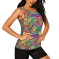 thumbnail image 1 of Uemuo Colorful Dinosaur Pattern Workout Tank Tops for Women Breathable Moisture-wicking tank top Sleeveless Running Loose Fit Yoga Tops Active Shirts Sports Gym Exercise, 1 of 9