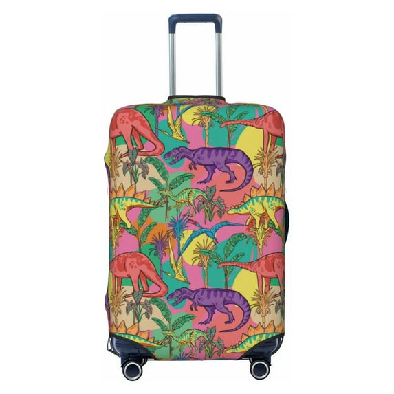 Uemuo Colorful Dinosaur Printed Washable Luggage Cover - Fashion Suitcase Protector Fits 18-32 Inch Luggage -Small