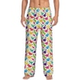 thumbnail image 1 of Uemuo Colorful Dinosaurs Pattern Men's Wide Leg Palazzo Lounge Pants with Pockets Light Weight Loose Comfy Casual Pajama Pants-Large, 1 of 9