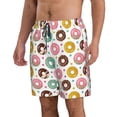 thumbnail image 1 of Uemuo Colorful Donuts Pattern Men's Swim Trunks Hawaiian Beach Bathing Suit Swimsuits Beach Quick-Dry Shorts with Pockets-, 1 of 9