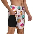 thumbnail image 1 of Uemuo Colorful Donuts Pattern Mens Swim Trunks Quick Dry Board Shorts with Mesh Lining, Stretch Beach Shorts Quick Dry No-Chafing Board Shorts-Large, 1 of 9
