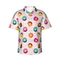 thumbnail image 1 of Uemuo Colorful Donuts Printed Regular Fit Short Sleeve Casual Hawaiian Shirt for Men,Aloha shirt,Tropical shirt,Floral print shirt,Vacation Beach shirt-3X-Large, 1 of 9