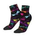 thumbnail image 1 of Uemuo Colorful Dragonflies Printed Crew Socks, Moisture-Wicking Socks, Athletic Socks for Men Breathable Cushion Socks Casual Sport Socks for Running Traveling, 1 of 6