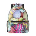 thumbnail image 1 of Uemuo Colorful Easter Eggs Printed Student Durable Water-resistant Backpack,Travel Backpack,Outdoor Activities Backpack, Laptop Backpack, Multi-compartment Backpack, 1 of 5