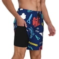 thumbnail image 1 of Uemuo Colorful Excavator Pattern Mens Swim Trunks Quick Dry Board Shorts with Mesh Lining, Stretch Beach Shorts Quick Dry No-Chafing Board Shorts-Large, 1 of 9