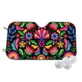 thumbnail image 1 of Uemuo Colorful Floral Embroidery Mexican Pattern Accordion Car Windshield Sun Shade, Foldable Reflective Sun Visor for Car, Reflector Windshield Sunshade-Small, 1 of 7
