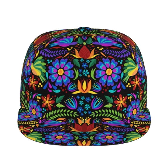 Uemuo Colorful Floral Pattern Women's Baseball Cap,Straight Brim Hat,Golf Dad Hat,Travel Hat,Sun Protection Cap,Everyday Accessory