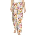 thumbnail image 1 of Uemuo Colorful Floral Pattern Women's Wide Leg Palazzo Lounge Pants with Pockets Light Weight Loose Comfy Casual Pajama Pants-Large, 1 of 9