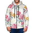 thumbnail image 1 of Uemuo Colorful Flowers for Men's Fashion Full-zip Hoodies & Sweatshirts with Kangaroo Pocket, Zip-up Hooded Sweatshirt, Moisture Wicking & Breathable-X-Large, 1 of 5