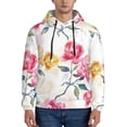 thumbnail image 1 of Uemuo Colorful Flowers Pattern Men's Hoodie - Casual Pullover Hoodie with Kangaroo Pocket, Stylish Hooded Sweatshirt for Everyday Wear-X-Large, 1 of 7