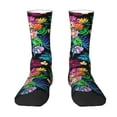 thumbnail image 1 of Uemuo Colorful Flowers Pattern Women's Crew Socks, Soft Durable Breathable Moisture-Wicking with Odor Control Cotton socks, 1 of 9
