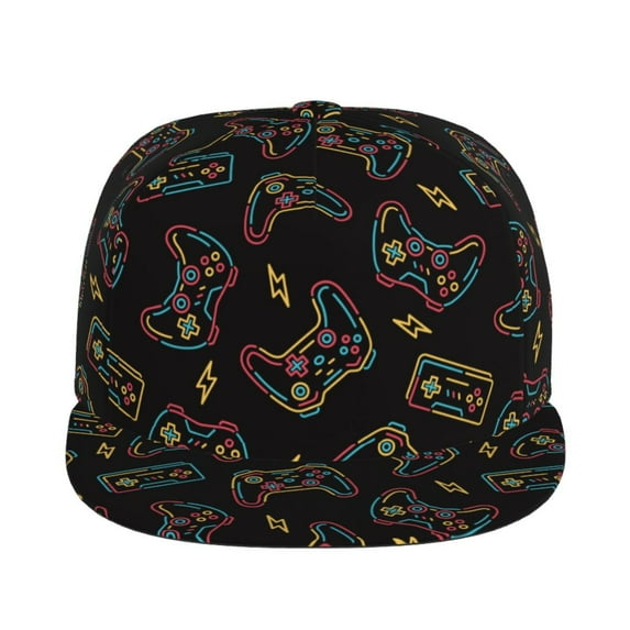 Uemuo Colorful Game Controller Pattern Women's Baseball Cap,Straight Brim Hat,Golf Dad Hat,Travel Hat,Sun Protection Cap,Everyday Accessory