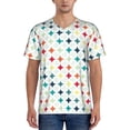 thumbnail image 1 of Uemuo Colorful Geometric Print Mens Polo Shirts Baseball T-shirt Performance Short Sleeve Golf Shirt Moisture Wicking Athletic Casual Collared T-Shirt-4X-Large, 1 of 7