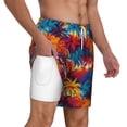 thumbnail image 1 of Uemuo Colorful Hawaii Palms Pattern Mens Swim Trunks Quick Dry Board Shorts with Mesh Lining, Stretch Beach Shorts Quick Dry No-Chafing Board Shorts-Small, 1 of 9