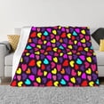 thumbnail image 1 of Uemuo Colorful Hearts Printed Throw Blanket for Couch, Fluffy Fuzzy Blankets for Bed, Sofa, Cozy Flannel Faux Fur Blanket-50"x40", 1 of 6