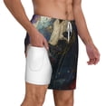 thumbnail image 1 of Uemuo Colorful Ink Cute Horse Pattern Mens Swim Trunks Quick Dry Board Shorts with Mesh Lining, Stretch Beach Shorts Quick Dry No-Chafing Board Shorts-Large, 1 of 1