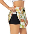 thumbnail image 1 of Uemuo Colorful Lemons Pattern Women's Athletic Shorts High Waisted Running Shorts with Liner Pockets Gym Elastic Workout Shorts-X-Large, 1 of 9