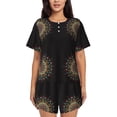 thumbnail image 1 of Uemuo Colorful Mandala Pattern Women's Short-Sleeved Pajama, Button-Front Loungewear, 2-Piece Summer Sleepwear, Elastic Drawstring Shorts-Medium, 1 of 7