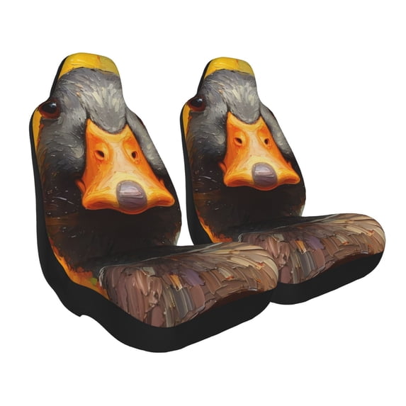 Uemuo Colorful Painted Duck Pattern Car Seat Covers for Front Seats Waterproof Seat Covers for Cars, Universal Auto Front Seats Protector Fits for Car-