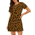 thumbnail image 1 of Uemuo Colorful Pineapple Pattern Women’s Nightdress – Casual Sleep Shirt, Soft Relaxed Fit Short-Sleeved Cotton Sleepwear for Home, Bedtime, and Lounging, 1 of 6