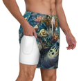 thumbnail image 1 of Uemuo Colorful Plant Turtle Pattern Mens Swim Trunks Quick Dry Board Shorts with Mesh Lining, Stretch Beach Shorts Quick Dry No-Chafing Board Shorts-Small, 1 of 9