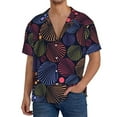 thumbnail image 1 of Uemuo Colorful Shells Pattern Cotton Linen Short Sleeve Shirts,Casual Lightweight Button Down Shirts,Vacation Beach Summer Tops-4X-Large, 1 of 7