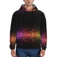 thumbnail image 1 of Uemuo Colorful Sparkling Pattern Men's Hoodie - Casual Pullover Hoodie with Kangaroo Pocket, Stylish Hooded Sweatshirt for Everyday Wear-Medium, 1 of 7