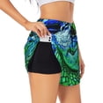 thumbnail image 1 of Uemuo Colorful Stained Glass Crocodile Pattern Women's Athletic Shorts High Waisted Running Shorts with Liner Pockets Gym Elastic Workout Shorts-, 1 of 9