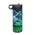 thumbnail image 1 of Uemuo Colorful Stained Glass Crocodile Print 18oz Sports Insulated Kettle, Water Bottle, Outdoor Sports Bottle, Insulated Hydration Bottle with Handle & Flip Straw, 1 of 8