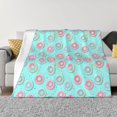 thumbnail image 1 of Uemuo Colorful Sweet Donuts Printed Throw Blanket for Couch, Fluffy Fuzzy Blankets for Bed, Sofa, Cozy Flannel Faux Fur Blanket-60"x50", 1 of 6