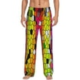 thumbnail image 1 of Uemuo Colorful Tie Dye Stained Glass 1 Pattern Men's Wide Leg Palazzo Lounge Pants with Pockets Light Weight Loose Comfy Casual Pajama Pants-Medium, 1 of 9