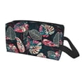 thumbnail image 1 of Uemuo Colorful Tropical Leaves Pattern Portable Toiletry Bags with Handle, Waterproof travel Make up Bags for Women, Large Capacity Travel Cosmetic Bags, 1 of 9