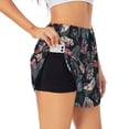 thumbnail image 1 of Uemuo Colorful Tropical Leaves Pattern Women's Athletic Shorts High Waisted Running Shorts with Liner Pockets Gym Elastic Workout Shorts-Medium, 1 of 9