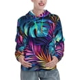 thumbnail image 1 of Uemuo Colorful Tropical Leaves Pattern Women's Hoodie with Eye-catching Drawstrings- Casual Pullover Hoodie with Kangaroo Pocket, Stylish Hooded Sweatshirt-Medium, 1 of 7
