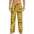 thumbnail image 1 of Uemuo Colorful Vegetables Pattern Men's Wide Leg Palazzo Lounge Pants with Pockets Light Weight Loose Comfy Casual Pajama Pants-Small, 1 of 9