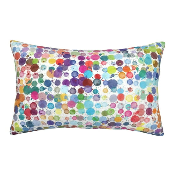 Uemuo Colorful Watercolor Dots Print Throw Pillow Case – Cozy & Soft Cushion Cover, Hypoallergenic Pillow Case for Sleeping, Perfect for Women with Envelope Closure-14"x20"