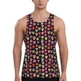 thumbnail image 1 of Uemuo Colourfull Owl Pattern Men's Muscle Shirts Sleeveless Dry Fit Gym Workout Tank Top Lightweight Sports Tank Top Beach Tank Top, Loose-fit Sleeveless Shirt-XX-Large, 1 of 7