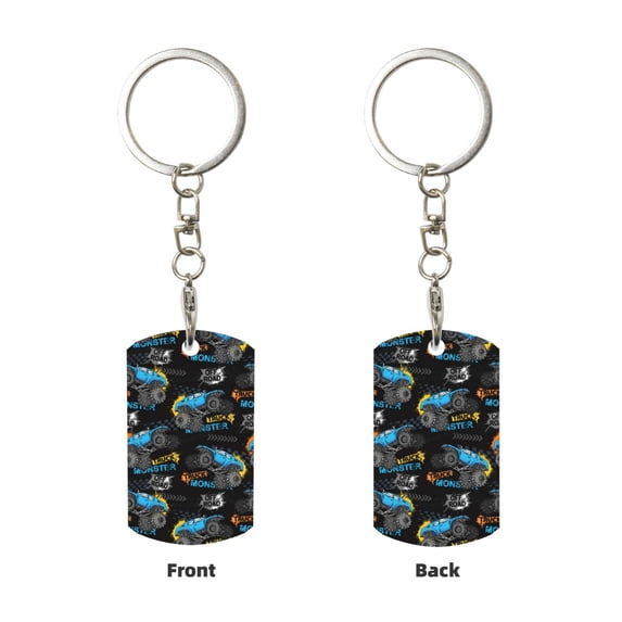 Uemuo Cool Off-Road Vehicle Pattern Rectangular Metal Keychain - Durable, Stylish, and Personalized Key Ring for Men and Women,Engraved Keychain,Gift Slim Sturdy Keychain