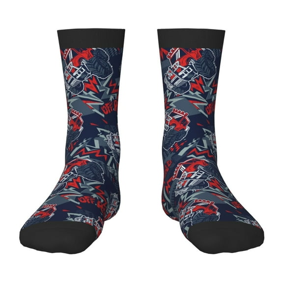 Uemuo Cool Red Off-Road Vehicle Printed Kids Boys Socks Seamless Crew Socks Crazy Funny Athletic Sport Socks for Children