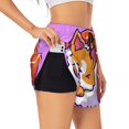 thumbnail image 1 of Uemuo Corgi In Sushi Roll Pattern Women's Athletic Shorts High Waisted Running Shorts with Liner Pockets Gym Elastic Workout Shorts-Small, 1 of 9