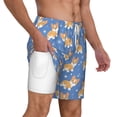 thumbnail image 1 of Uemuo Corgi Pattern Mens Swim Trunks Quick Dry Board Shorts with Mesh Lining, Stretch Beach Shorts Quick Dry No-Chafing Board Shorts-3X-Large, 1 of 9