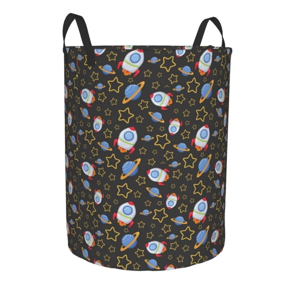 Uemuo Cosmic Pattern Circular Laundry Hamper Basket with handles,Collapsible laundry basket,Large capacity laundry hamper,Laundry Organizer-Medium