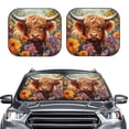 thumbnail image 1 of Uemuo Countryside Colorful Floral Cow Printed 2 PCS Car Windshield Sun Shade, Auto Sun Heat and UV Rays Blocker, Foldable Automotive Front Window Sunshade Protector, 1 of 7