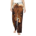 thumbnail image 1 of Uemuo Countryside Sunflower Cow Pattern Women's Wide Leg Palazzo Lounge Pants with Pockets Light Weight Loose Comfy Casual Pajama Pants-Large, 1 of 9