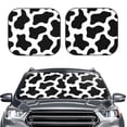 thumbnail image 1 of Uemuo Cow Print Black White Printed 2 PCS Car Windshield Sun Shade, Auto Sun Heat and UV Rays Blocker, Foldable Automotive Front Window Sunshade Protector, 1 of 7